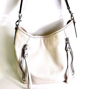 Ivory Leather Hobo Bag